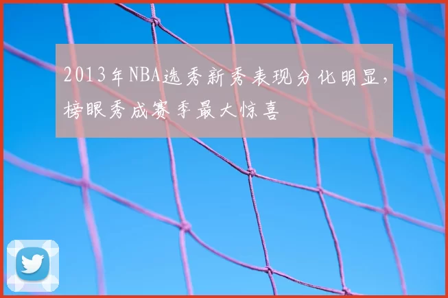 2013年NBA选秀新秀表现分化明显，榜眼秀成赛季最大惊喜